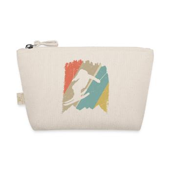 Silhouette de snowboard rétro sur rayures pastel - Trousse biologique - nature - Devant