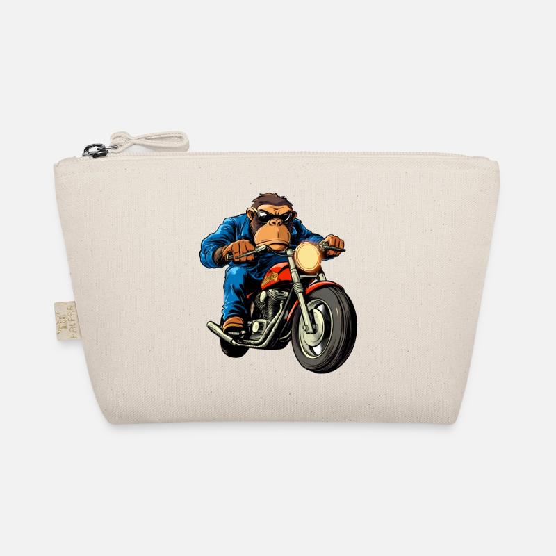 Motorcyclist Monkey Organic Pouch