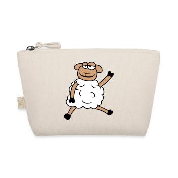 sheep sitting waving greeting happy smiling cool - Organic Pouch - nature - Front