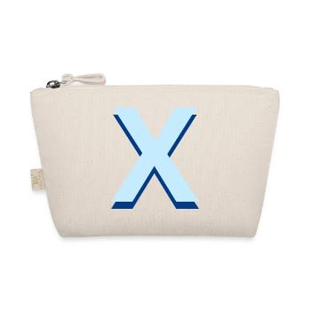 Lettre X bleu pop et moderne - Trousse biologique - nature - Devant