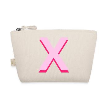 Pop und moderner rosa Buchstabe X - Bio-Täschchen - Natur - Vorne