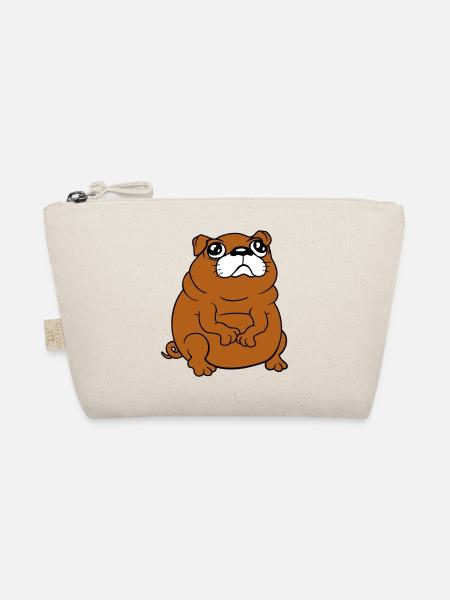 Pug dog sits small begging dick looks sad - Organic Pouch - nature - Front