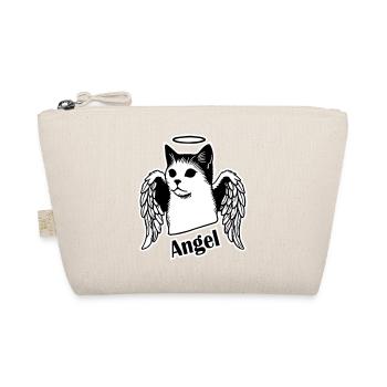 Cat with wings and halo - Angel Cat Design - Organic Pouch - nature - Front