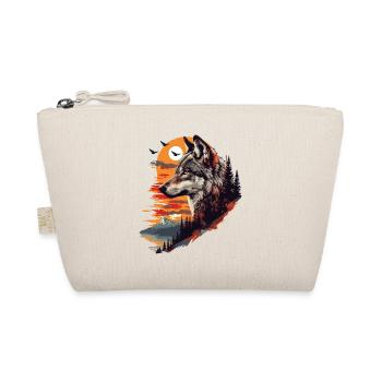 Wolf Wolf's Head Forest Nature Mountains Wilderness Sun - Organic Pouch - nature - Front