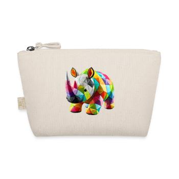 Rhinoceros Rhino Polygons Patchwork - Organic Pouch - nature - Front
