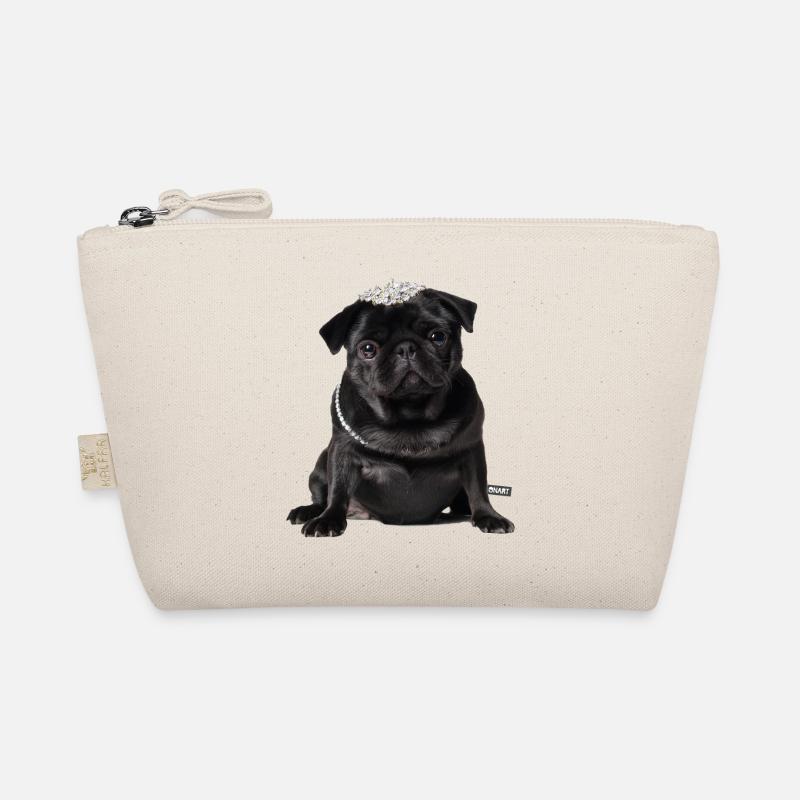 Mops schwarz Bio-Täschchen