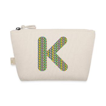 Colorful Heart K Design – Unique & Stylish! - Organic Pouch - nature - Front