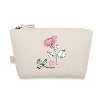 Blume mit Herz - Bio-Täschchen - Natur - Vorne