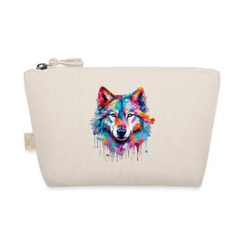 Wolf Wolfskopf Raubtier Wald Natur Wildnis Bunt - Bio-Täschchen - Natur - Vorne