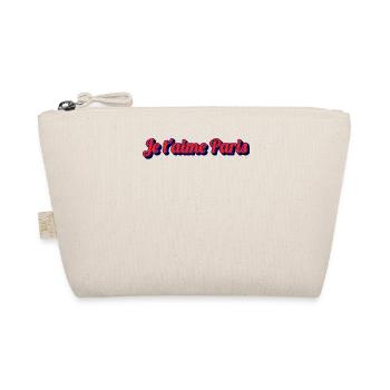 Je t'aime Paris Script with Blue Shadow - Organic Pouch - nature - Front