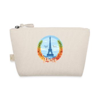Paris Skyline with Laurel Frame - Organic Pouch - nature - Front