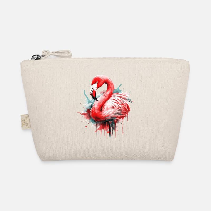 Flamingo Vogel Exotisch Sommer Splash Rosa Pink Bio-Täschchen