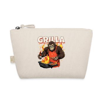 Grillen Grilla Griller Gorilla BBQ Spruch Lustig - Bio-Täschchen - Natur - Vorne