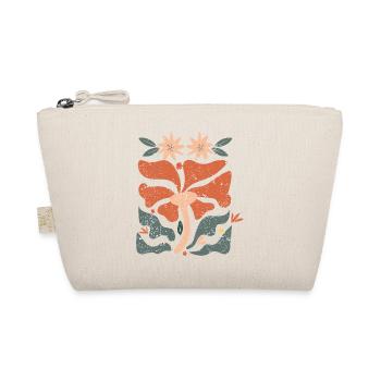 Green and orange retro groovy flowers - Organic Pouch - nature - Front