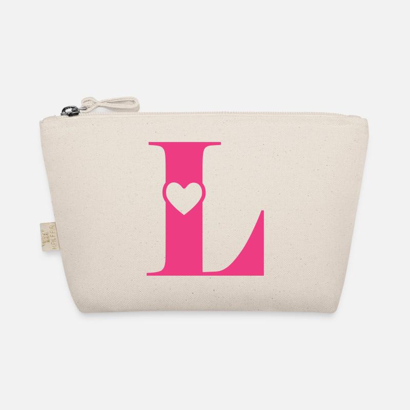 Letter L initial letter with heart Organic Pouch