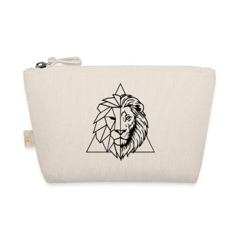 Geometric lion – king of the animals in origami - Organic Pouch - nature - Front
