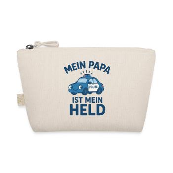 Logo Polizei Kinder "Mein Papa ist mein Held" - Bio-Täschchen - Natur - Vorne