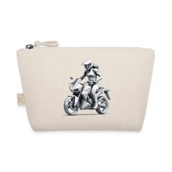 Biker Girl - Motorbike Design - Bio-Täschchen - Natur - Vorne
