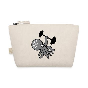 Oktopus Bodybuilder Muskelaufbau Fitnessstudio Gym - Bio-Täschchen - Natur - Vorne
