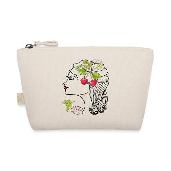 Woman's head with cherries - Organic Pouch - nature - Front