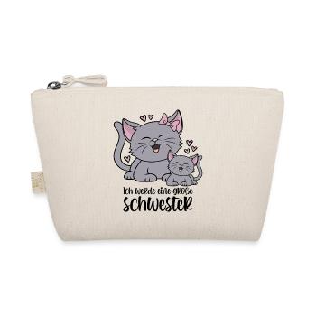 Ich werde eine große Schwester Katze Katzen Kinder - Bio-Täschchen - Natur - Vorne