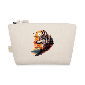Wolf Wolf's Head Forest Nature Mountains Wilderness Sun - Organic Pouch - nature - Front
