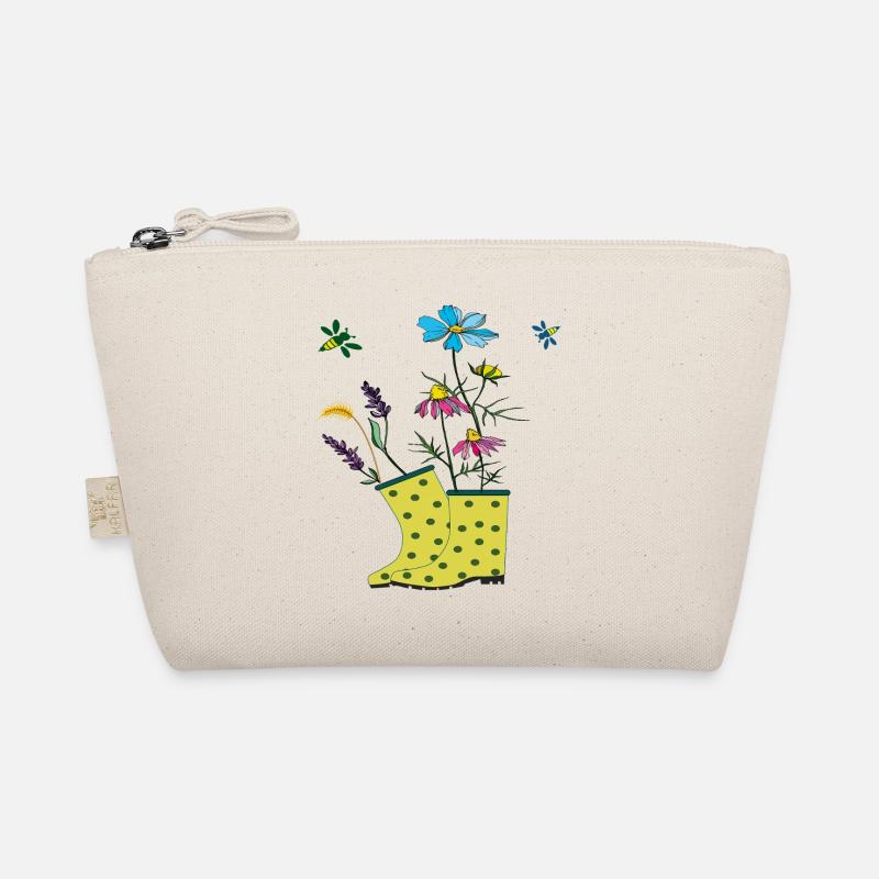 Garden boots with flowers and herbs Organic Pouch