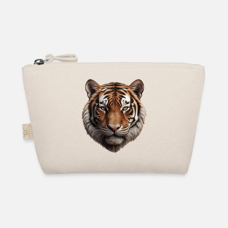 Majestic Tiger Face Illustration Organic Pouch