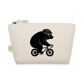 Giant bear on tiny gravel bike - Organic Pouch - nature - Front
