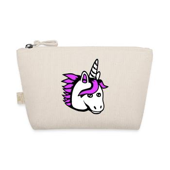 Einhorn Mädchen Hübsch Freundlich Cartoon Pferd - Bio-Täschchen - Natur - Vorne