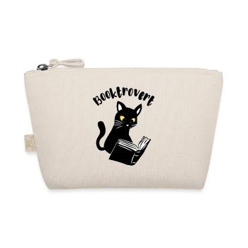 Booktrovert Cat with Book - Organic Pouch - nature - Front