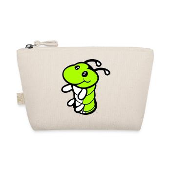 Caterpillar Bottom Hole Cute Smiles Friendly Happy - Organic Pouch - nature - Front