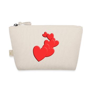 Coeurs mignons Love Design - Trousse biologique - nature - Devant