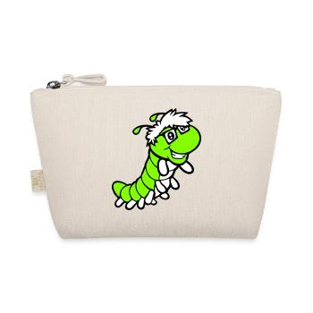 Nerd Caterpillar Intelligent Geek Worm Horn-rimmed Glasses Smart - Organic Pouch - nature - Front