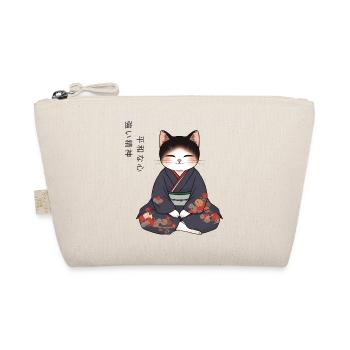 Anime Katze im Kimono – Zen Meditation Japan - Bio-Täschchen - Natur - Vorne