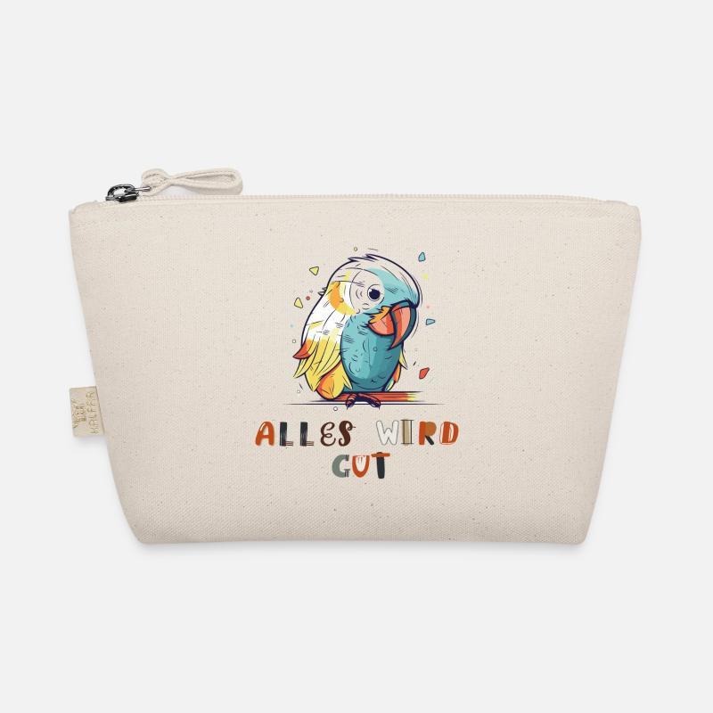 Bunter Papagei, alles wird gut Bio-Täschchen