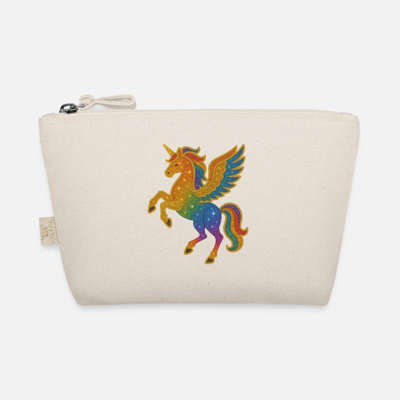 Glitzernde Regenbogen-Pegasus-Illustration Bio-Täschchen