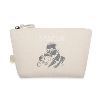 Vintage Sartre trinken Bier Illustration - Bio-Täschchen - Natur - Vorne