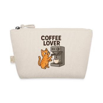 Cat Love Coffee Motif - Organic Pouch - nature - Front
