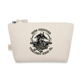 Motorcycle Biker Chopper Skeleton - Organic Pouch - nature - Front