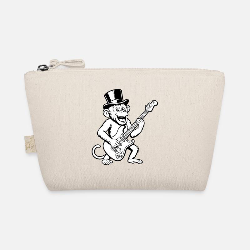 Cool Affe mit E-Gitarre im Retro Stil Bio-Täschchen