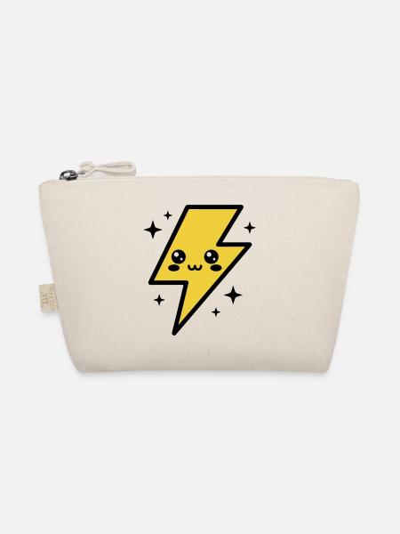 Éclair kawaii avec visage expressif - Trousse biologique - nature - Devant