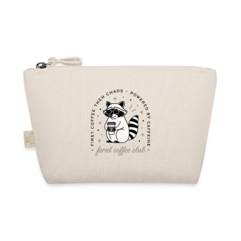 Raccoon drinking coffee club funny sarcastic humor - Organic Pouch - nature - Front