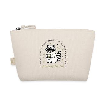 Raccoon with matcha tea humor kawaii aesthetic - Organic Pouch - nature - Front
