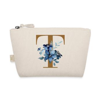 Fleur Bleue Monogramme T - Trousse biologique - nature - Devant