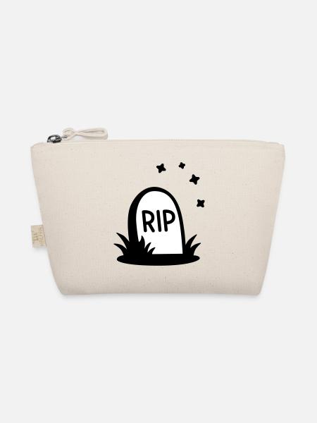 RIP Halloween Grabstein Silhouette - Bio-Täschchen - Natur - Vorne