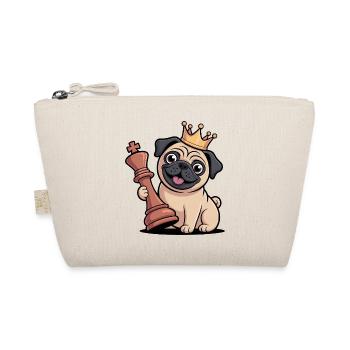 Drôle de carlin jouant aux échecs Cartoon King - Trousse biologique - nature - Devant