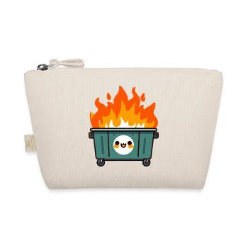Cute flaming trash can - Organic Pouch - nature - Front