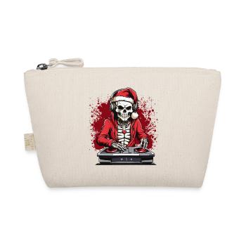 X-mas Skull-Dj  - Bio-Täschchen - Natur - Vorne
