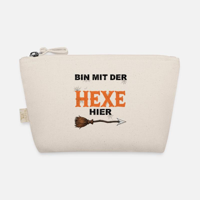 Bin mit der Hexe Lustiges Halloween T-Shirt - Bio-Täschchen - Natur